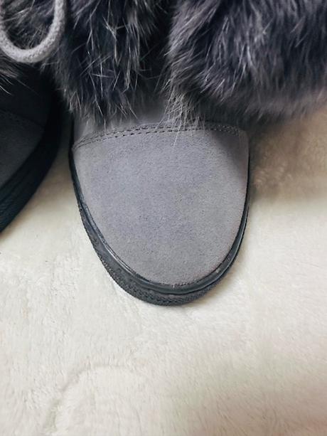 Kotníkové sivé čižmičky s kožušinkou na uviazanie, 40