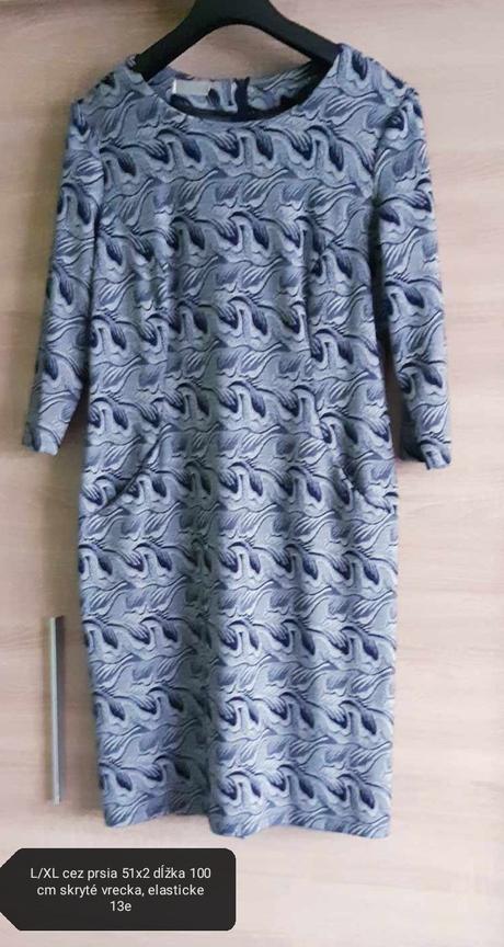 Sive šaty s dlhým rukavom xl, xl