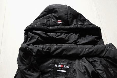 Dlhá zimná vesta retro jeans, s