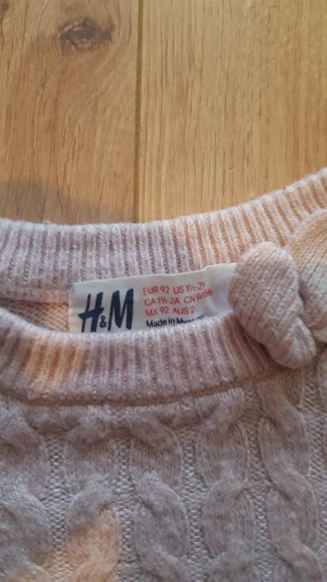Ružový svetrík, h&m,92