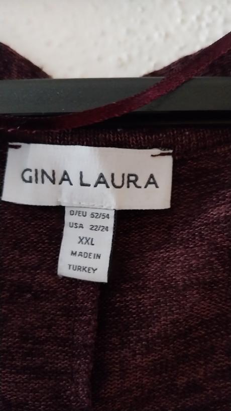 Tenší bordový melírovaný kardigána - sveter bez za, gina,xxxl