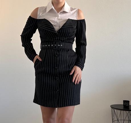 Košeľové šaty s opaskom, xs