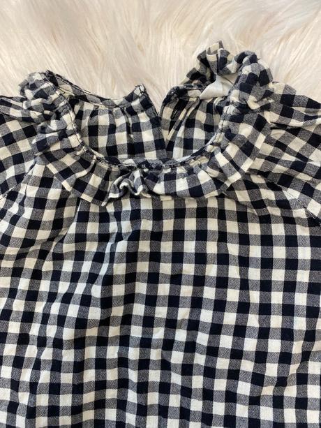 Kockované šaty h&m s balonovymi rukávmi, h&m,110