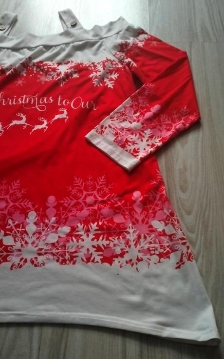 Vianočné červeno biele tričko/blúzka, xxl, xxl