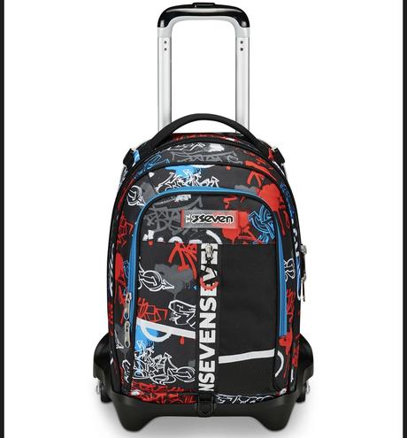 Školská taška s odjímatelnými kolieskami seven,