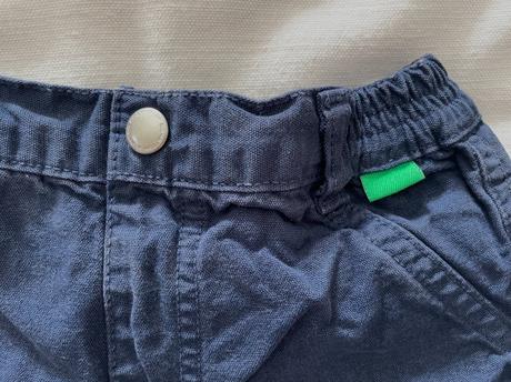 Tmavomodré detské cargo nohavice/kapsáče, benetton,74