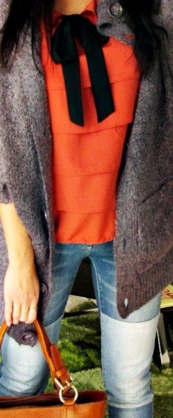 Blúzka s efektnou mašľou m, m