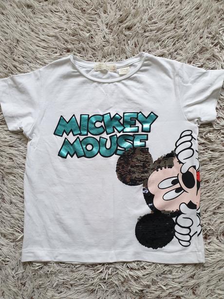 Tricko mickey s flitrami, zara,134