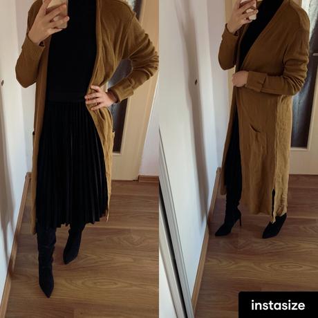 Dlhy pleteny kardigan, s