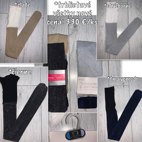 Trblietavé pančušky rôzne farby nové, 128