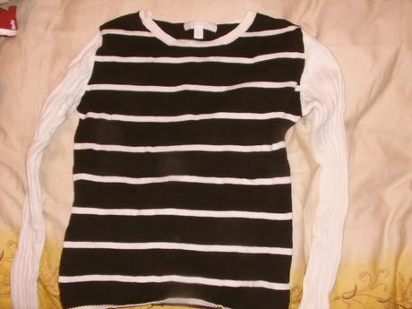 Cierno biely svetrik, h&m,m