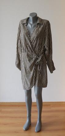 Štýlové zavinovacie šaty s geometrickým vzorom, h&m,l