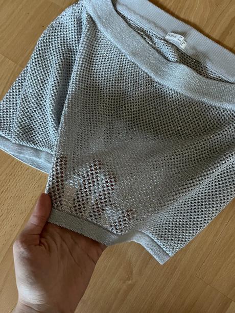 Strieborná pletená sukňa oysho l, l