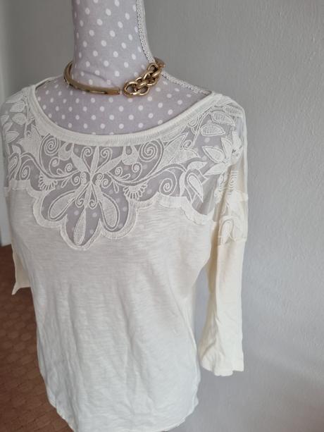 Maslový top s čipkou f&f veľ. 38, f&f,38