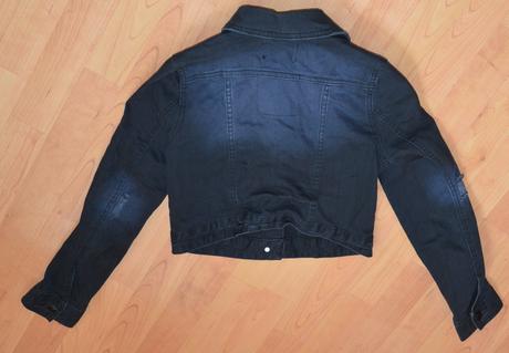 Čierna rifľová bunda h&m 146/152, h&m,152