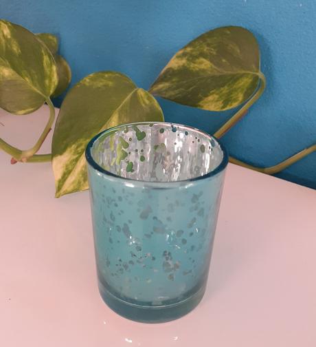 Svietnik na čajové sviečky - tyrkysové bublinky, 