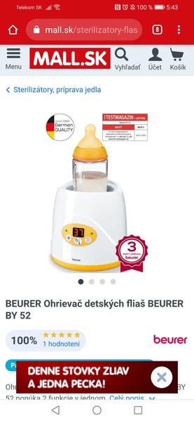 Ohrievač dojčenských fliaš Beurer - skúsenosti