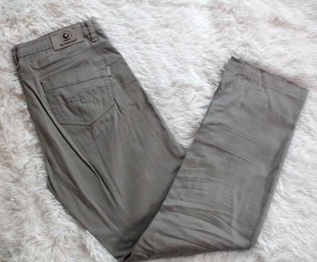 Svetlošedé páskované ľahké nohavice - veľ. m-l, m