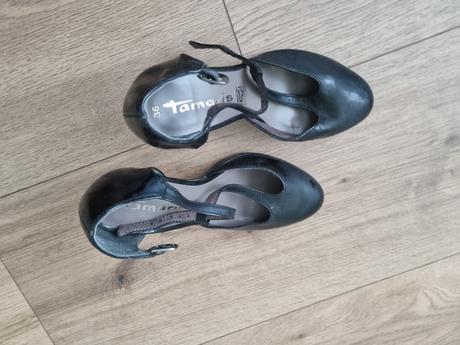 Čierne kožené lodičky tamaris 36, tamaris,36