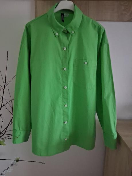 Zelená oversize košeľa, h&m