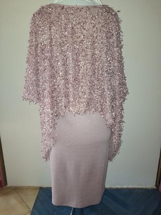 Ružové spoločenské šaty s bolerkom, 50