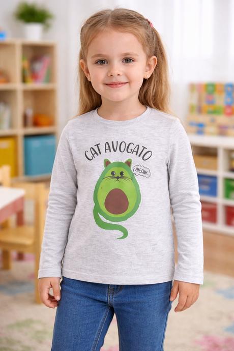 Dievčenské tričko s dlhým rukávom cat, 104