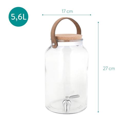 5,6 litrový sklenený zásobník,