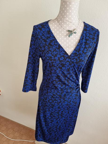 Modro čierne elast.šaty orsay 38, orsay,38