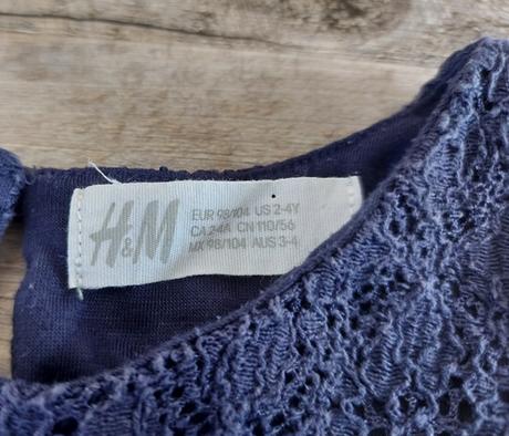 Tmavomodre čipkované šaty h&m, h&m,98