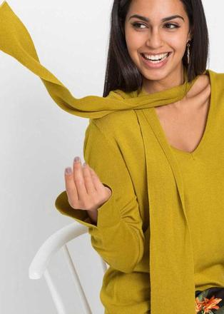 -pulóver s uväzovaním na krku bodyflirt veľ. m, bonprix,m