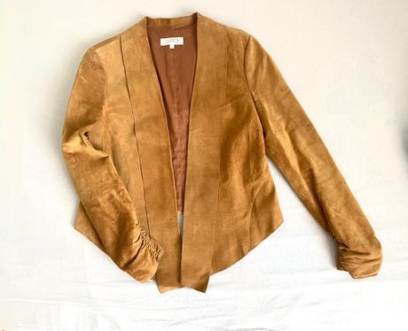 Kožené sako vo vintage štýle larok, xs