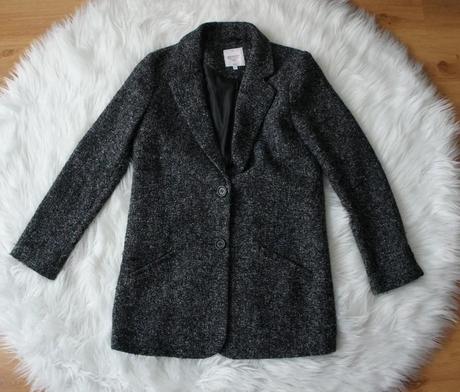 Elegantný melírovaný vlnený kabát, clockhouse,s
