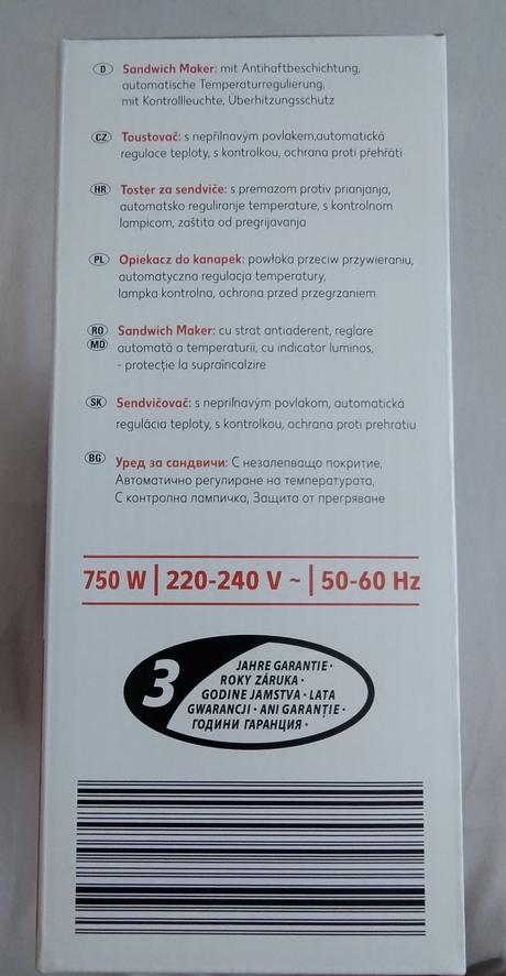 Sendvičovač 750w, 