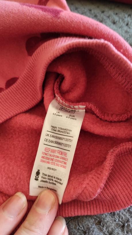 Srdiečková mikina 4-5 rokov, f&f,110