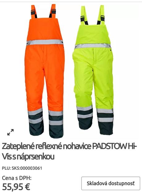 Zateplené pracovne nohavice, l