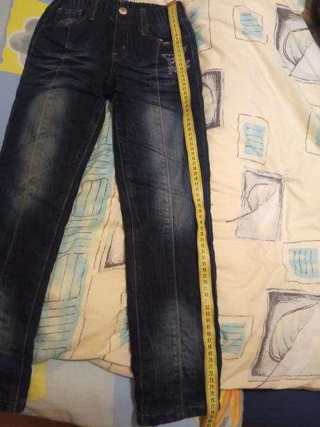 Zateplené jeginsy rifle s motýľom, 134