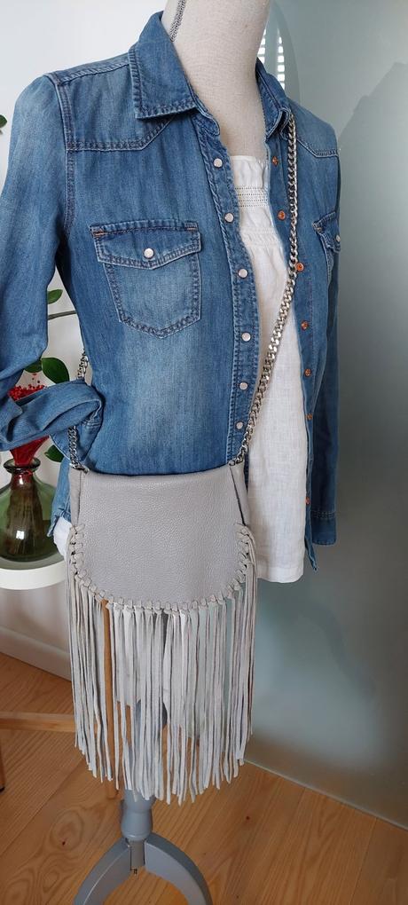 Zara boho kožená kabelka, zara