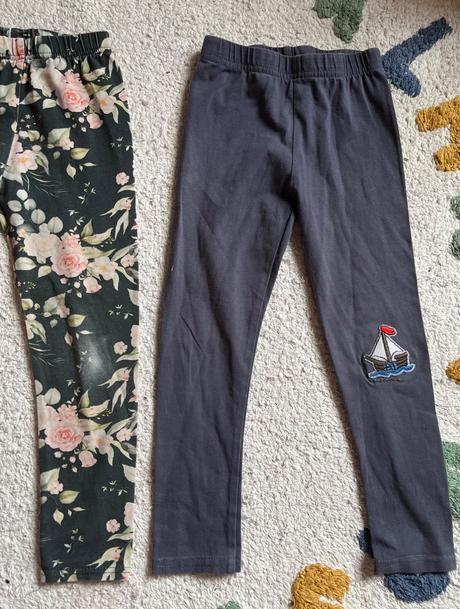 2x handmade bavlnené legíny, lily grey, 104, 104