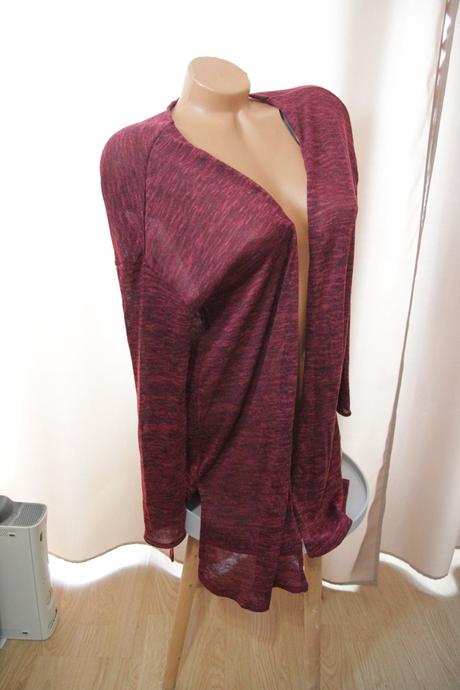 Bordovo čierny kardigan, l, l