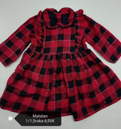 Karo kockované šaty s volánikmi, matalan,86