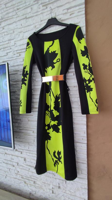 Jesenné žlté šaty, s