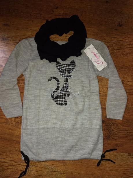 Svetrík/tunika so šálom dopredaj, 92 / 98