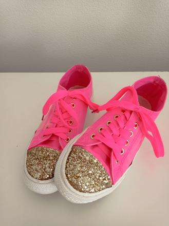 Cyklamenovoruzove platenky- tenisky neonkove, 38