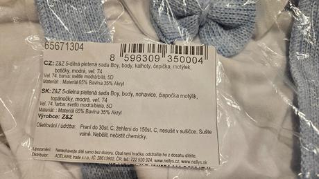 5-dielna pletená súprava na krst alebo oslavu, 74