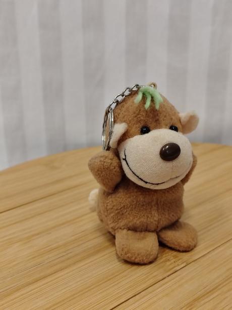 Retro plyšový prívesok opička, štýl nici, 8 cm,