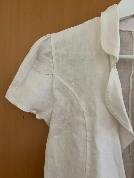 Bieľa ľanová blúzka/košielka, s