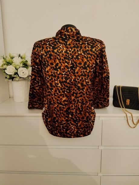 Saténová leopardia blúzka pieces - animal print, s