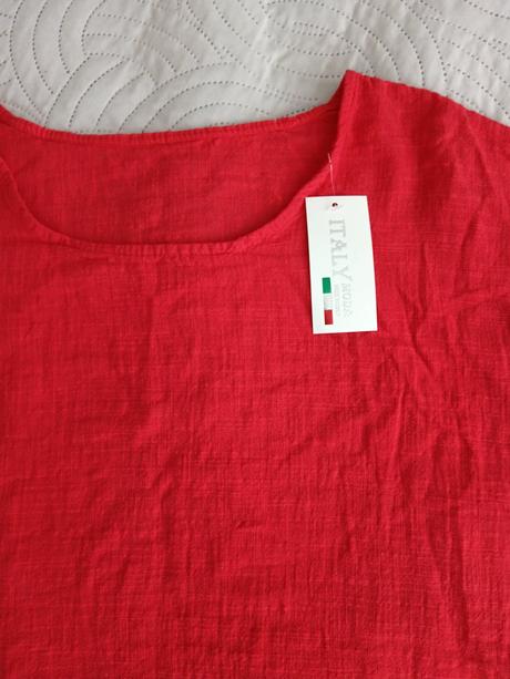 Červená bavlnená blúzka, m