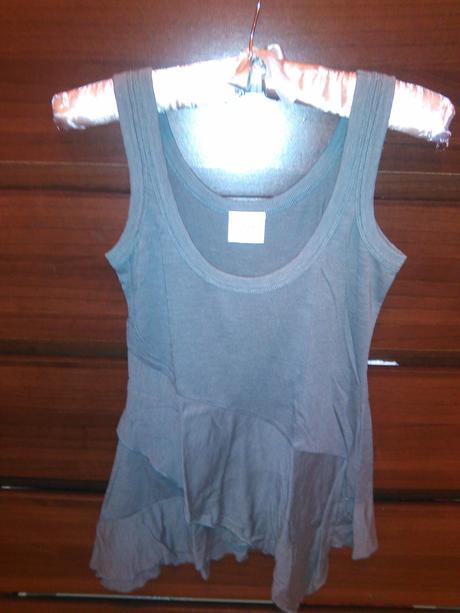 Šedý volánový top, topshop,s