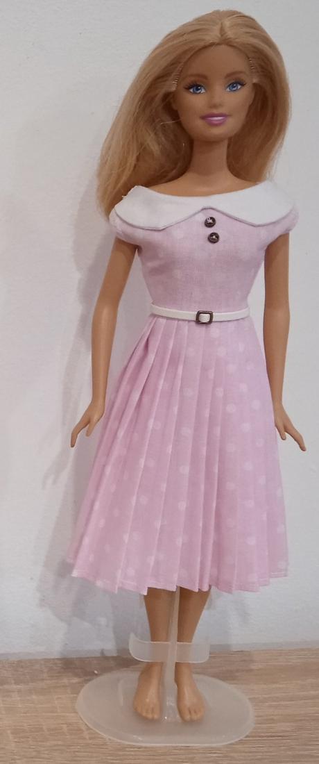 Plisovane šaty pre barbie, 